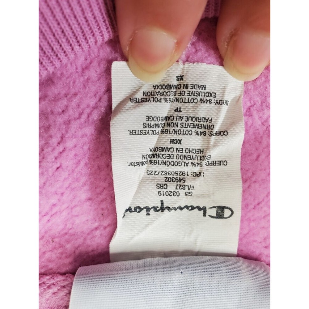 Champion Reverse Weave Women's XS Lilac Sweatshirt Cropped Vintage Style LS - Picture 4 of 10